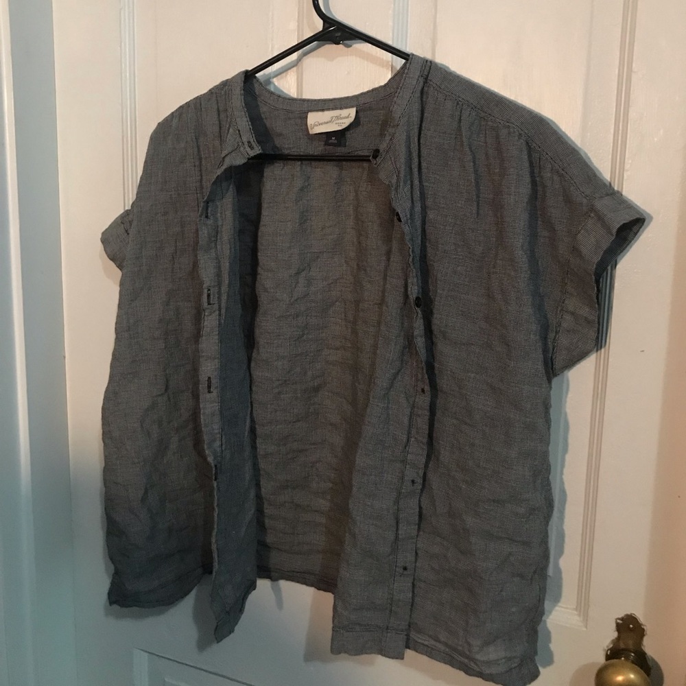 cropped button down